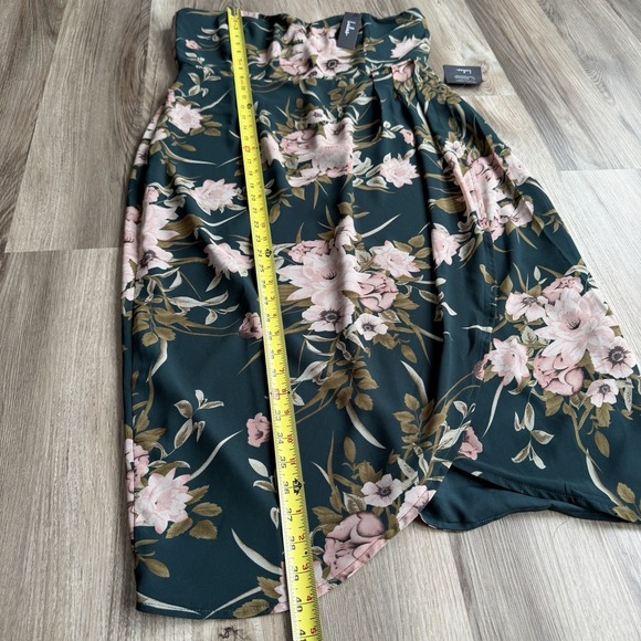 Lulus NWT Effortless Charm Strapless Dress Hunter Green Midi Floral XL - Picture 5 of 8